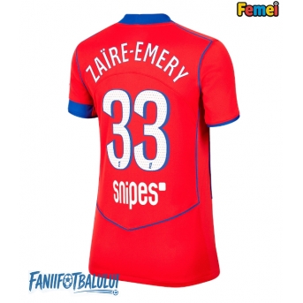Paris Saint-Germain Warren Zaire-Emery #33 Tricou Fotbal Replică 2025-26 Femei Treilea
